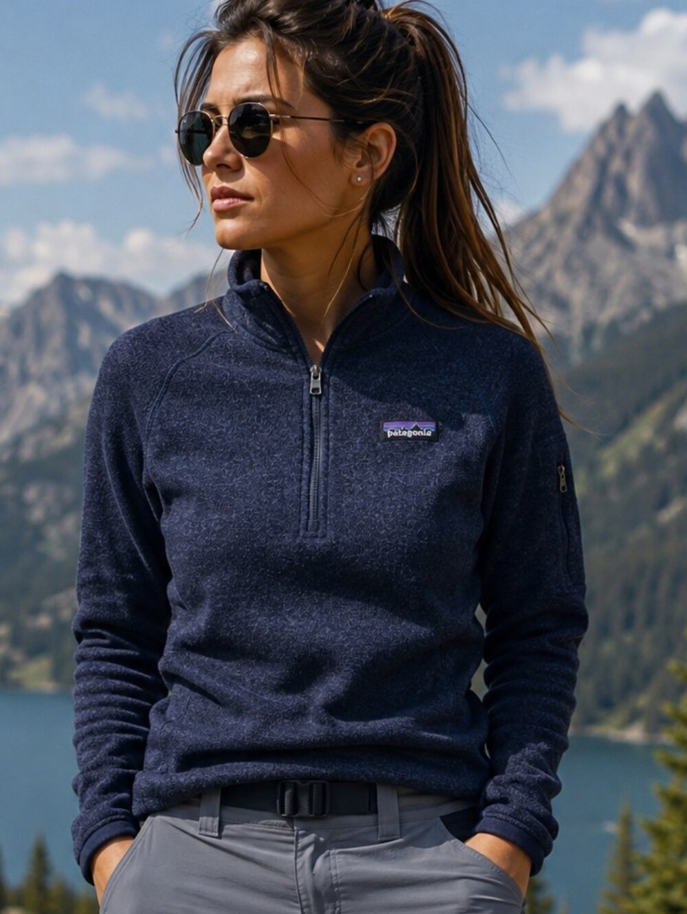 Patagonia Quarter-Zip Fleece Pullover – Navy Blue – XS